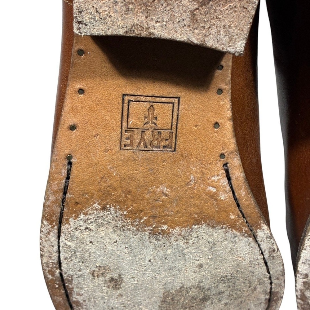 Frye Melissa Button Solid Riding Boots Brown Leat… - image 5